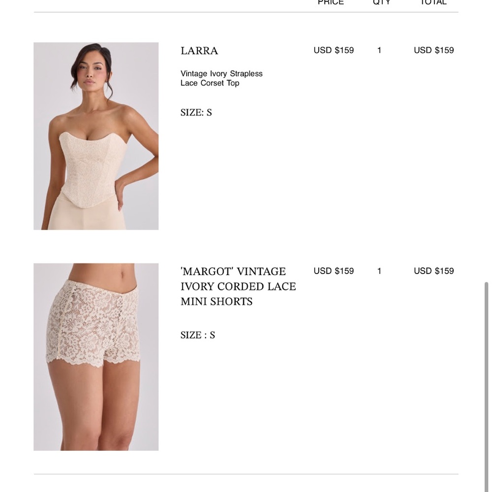 House of CB Ivory Lace Strapless Corset Top